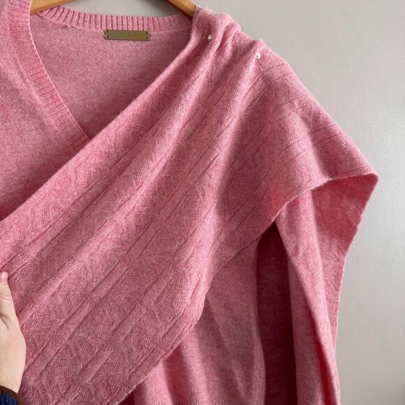 HELLESSY Colt Pink Cashmere Sweater with Shoulder Scarf Size Extra Small XS $850 - Picture 6 of 8